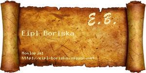 Eipl Boriska névjegykártya